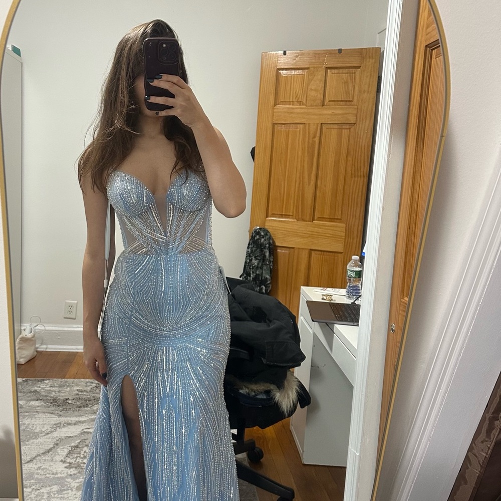 Elegant Blue Evening Gown, Prom OPEN TO OFFERS
